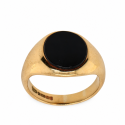 Pre Owned 9ct Mens Onyx Signet Ring ZC118